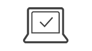 Icon - Laptop with check mark