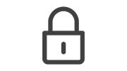 Simple lock icon, indicating privacy or secure settings.