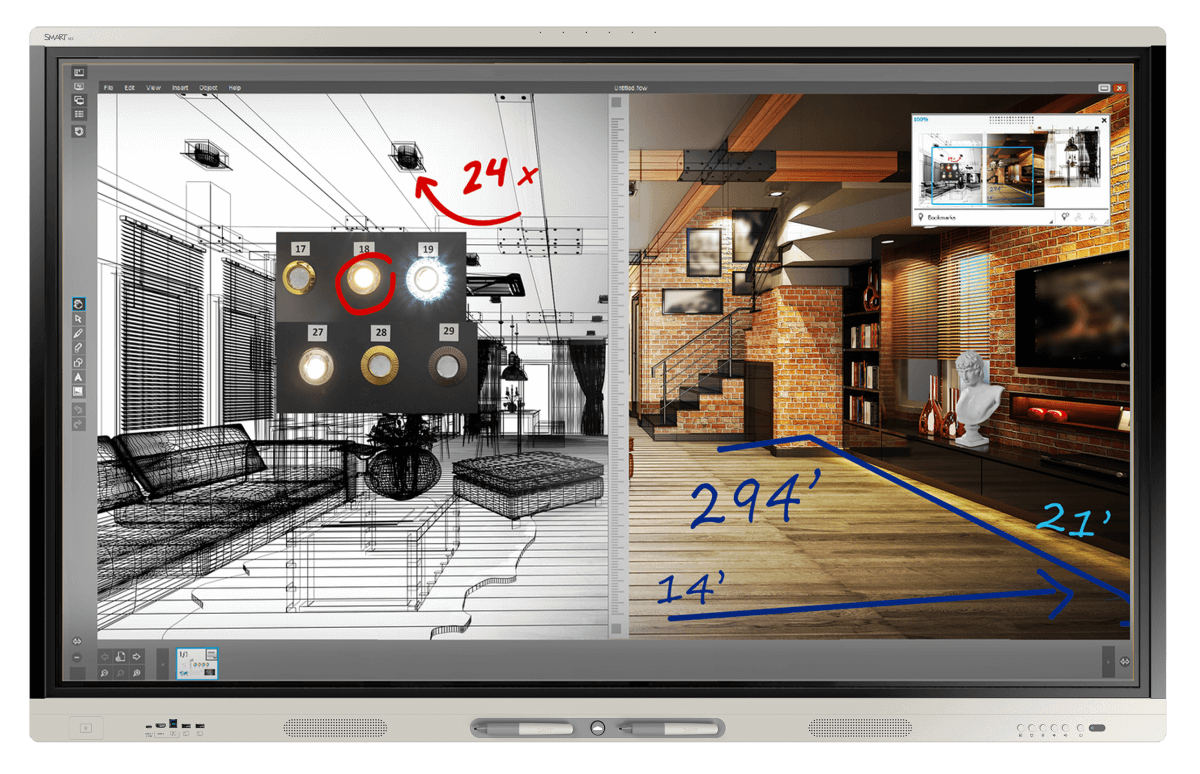 MS Teams running on a Windows device through a SMART MX Pro.
